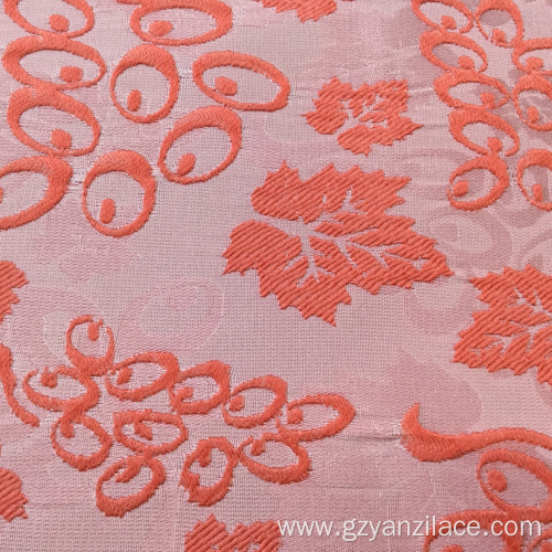 Orange Silk Print Upholstery Jacquard Fabric